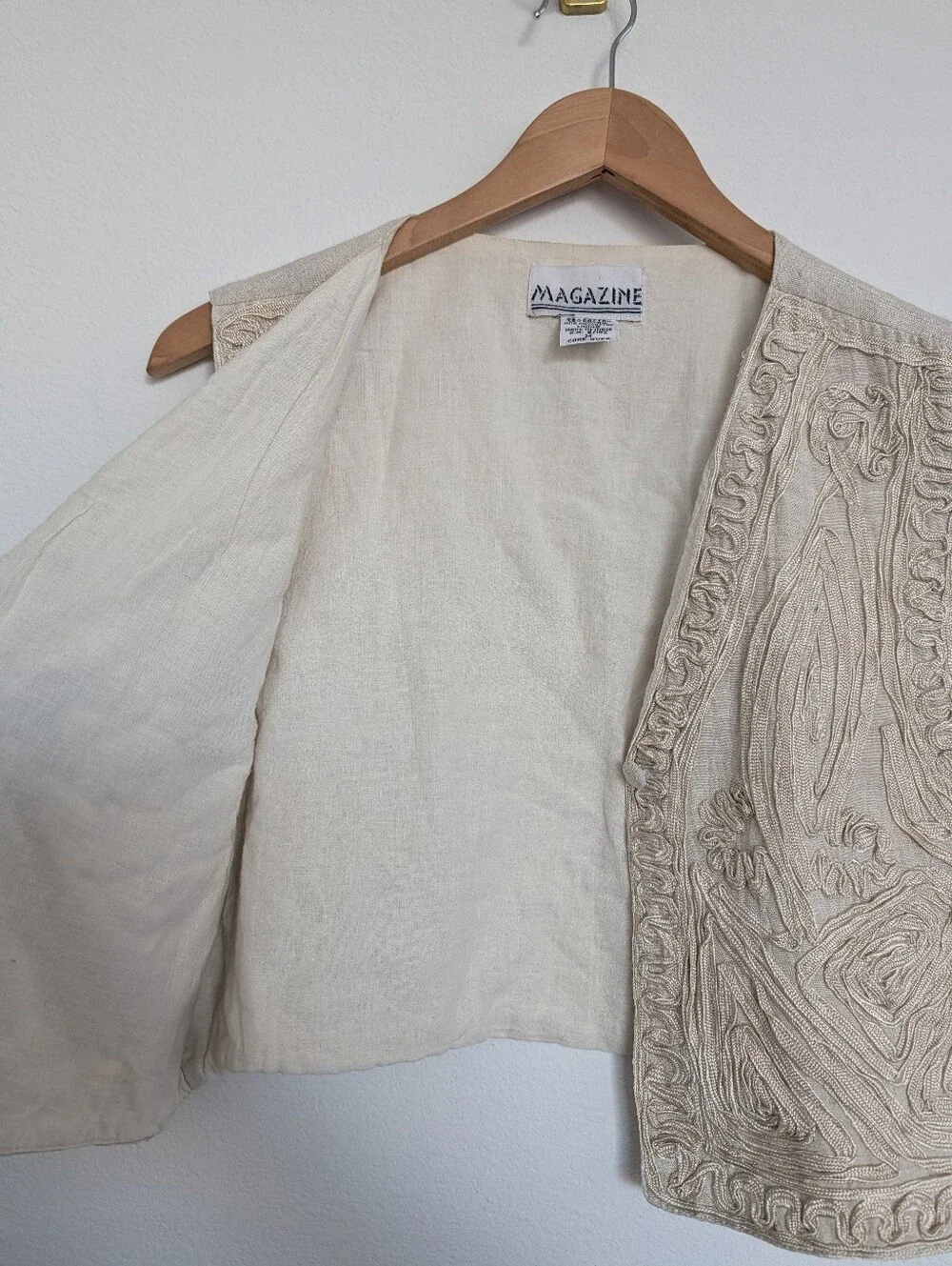 Vintage Linen & Cotton Embroidered Vest